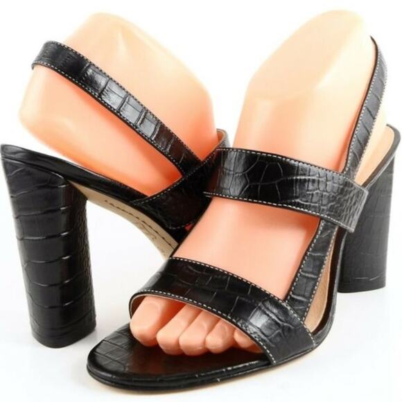Boutique 9 Black Leather Slingback Sandals - Picture 2 of 8